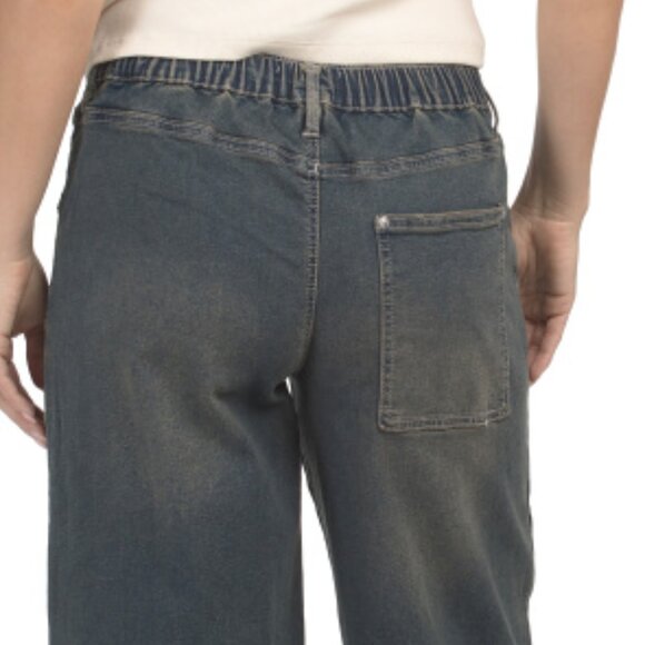 NEW MADDEN GIRL Seam Detail Wide Leg Jeans IN Dark Wash for women 825 2m7 - Picture 3 of 4